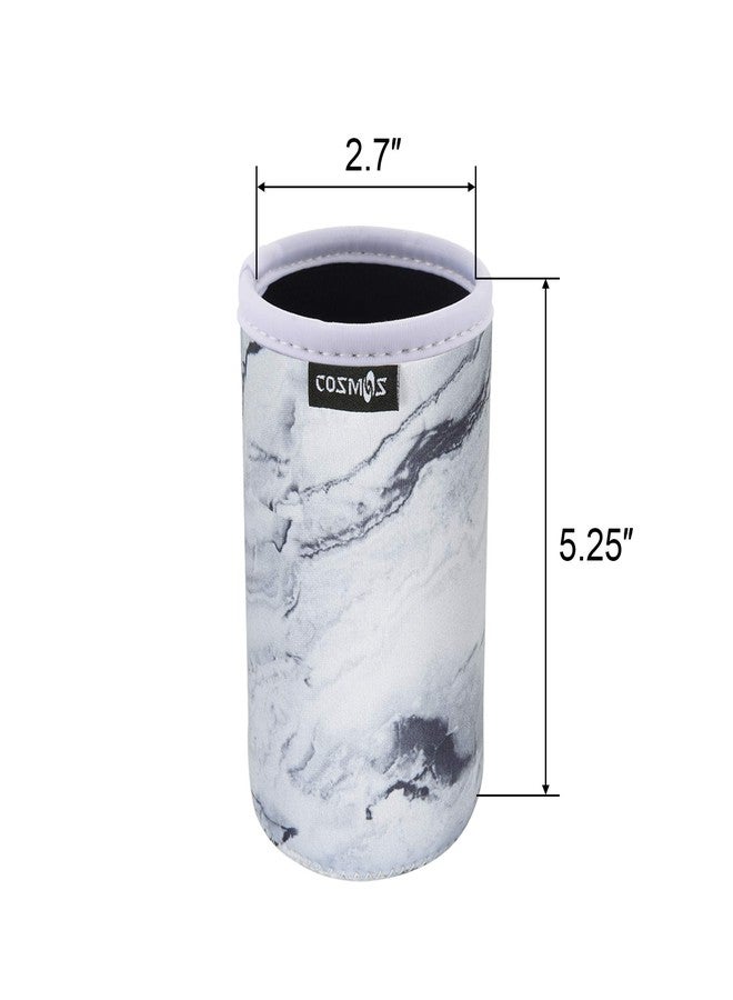 سي ام أغطية عازلة من النيوبرين الناعم من سي إم، سعة 16 أونصة سائلة، لعلب مشروبات الطاقة والبيرة سعة 16 أونصة سائلة، بنقشة رخامية، 4 قطع - Image 3