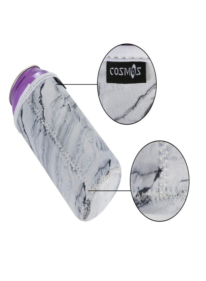 سي ام أغطية عازلة من النيوبرين الناعم من سي إم، سعة 16 أونصة سائلة، لعلب مشروبات الطاقة والبيرة سعة 16 أونصة سائلة، بنقشة رخامية، 4 قطع - Image 4