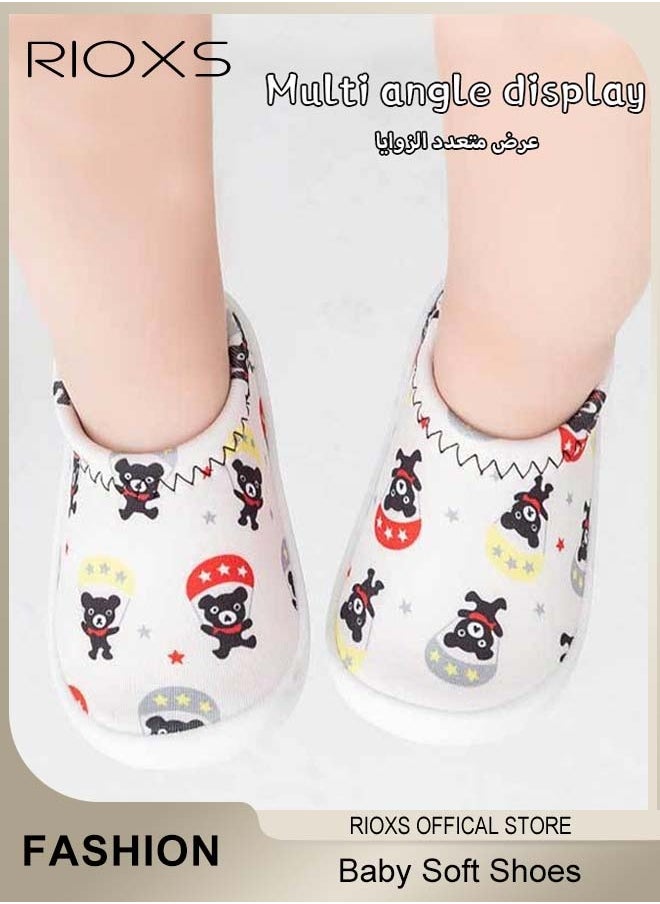 RIOXS - Infant Baby Soft Sole Shoes, Cute Slippers For Girls Boys, Anti Slip House Slipper, Flat Shoes For Indoor Outdoor, Walking Shoes Infant Sneakers Crib Shoes For Baby, Breathable Casual Kids Shoes - Image 1