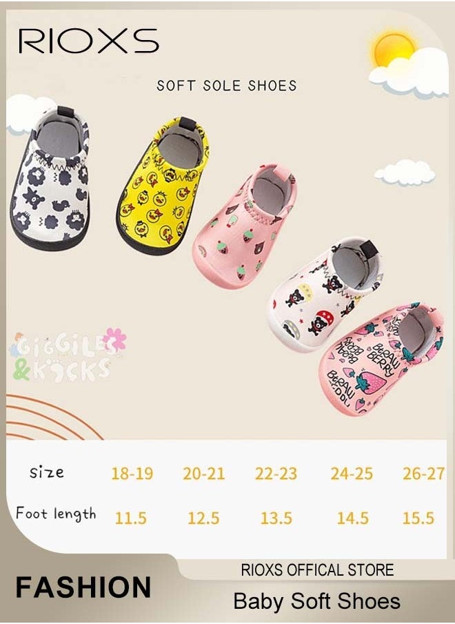RIOXS - Infant Baby Soft Sole Shoes, Cute Slippers For Girls Boys, Anti Slip House Slipper, Flat Shoes For Indoor Outdoor, Walking Shoes Infant Sneakers Crib Shoes For Baby, Breathable Casual Kids Shoes - Image 1