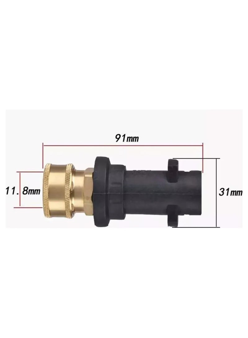 محول غسالة الضغط العام 9 قطع مقاس 1/4 بوصة وصلة أنثى سريعة التوصيل مناسبة لـ Karcher K2 K3 K4 K5 K6 K7 مع 7 رؤوس فوهة طاقة متعددة الدرجات وصلة محورية لغسالة الضغط - Image 2