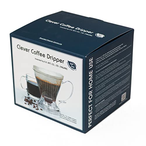 Clever Coffee Dripper and Filters, Large 18 oz, Original Classic Design, Safe BPA Free Plastic, dripper coffee maker, drip coffee maker pour over, 100 filters, coaster and lid, 18 oz (Clear) - Image 3