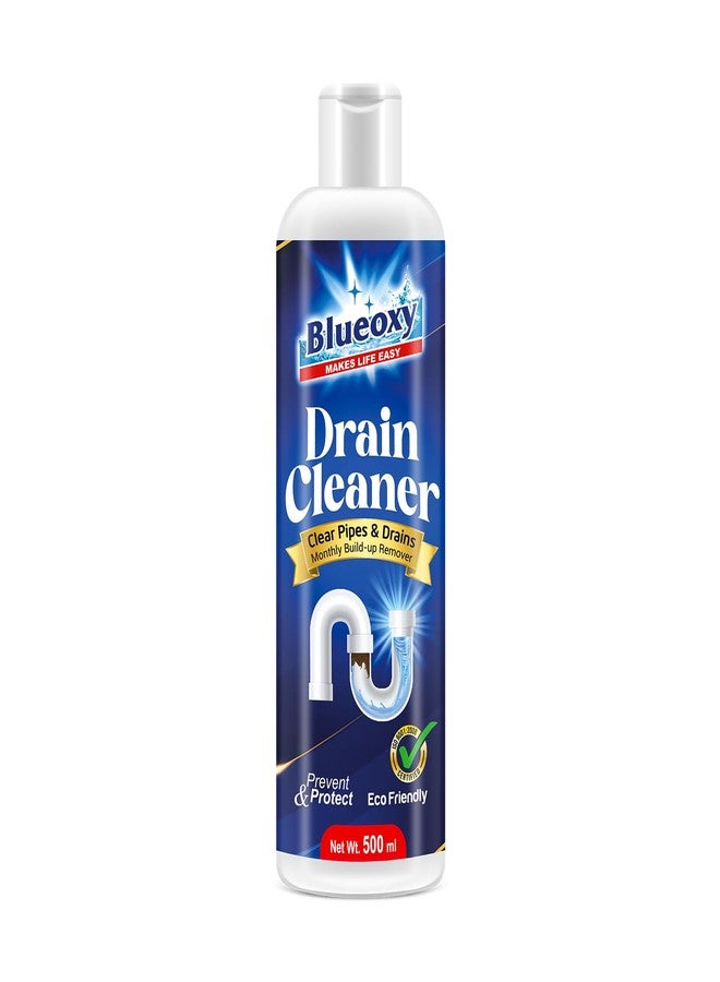 Blueoxy Drain Clog Remover Liquid | Used for Shower & Sink Drains & Pipes | Pure Gel Based | 500 Ml | Pack of 1 - Image 1