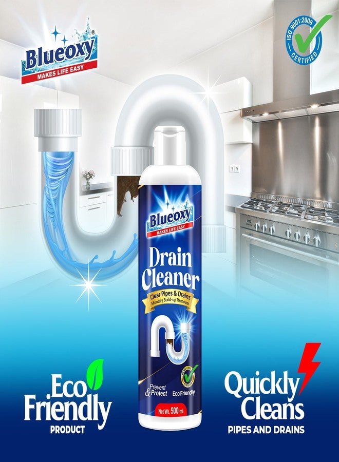Blueoxy Drain Clog Remover Liquid | Used for Shower & Sink Drains & Pipes | Pure Gel Based | 500 Ml | Pack of 1 - Image 2