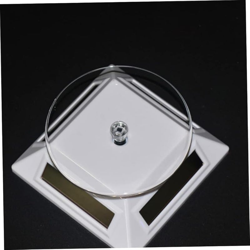 Solar Powered Rotating Display Stand For Jewelry Watches Phones Cameras Black - Image 4