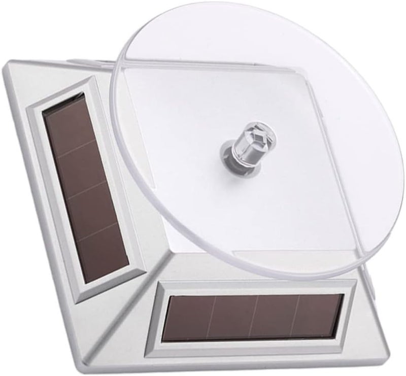 Solar Powered Rotating Display Stand For Jewelry Watches Phones Cameras Black - Image 2