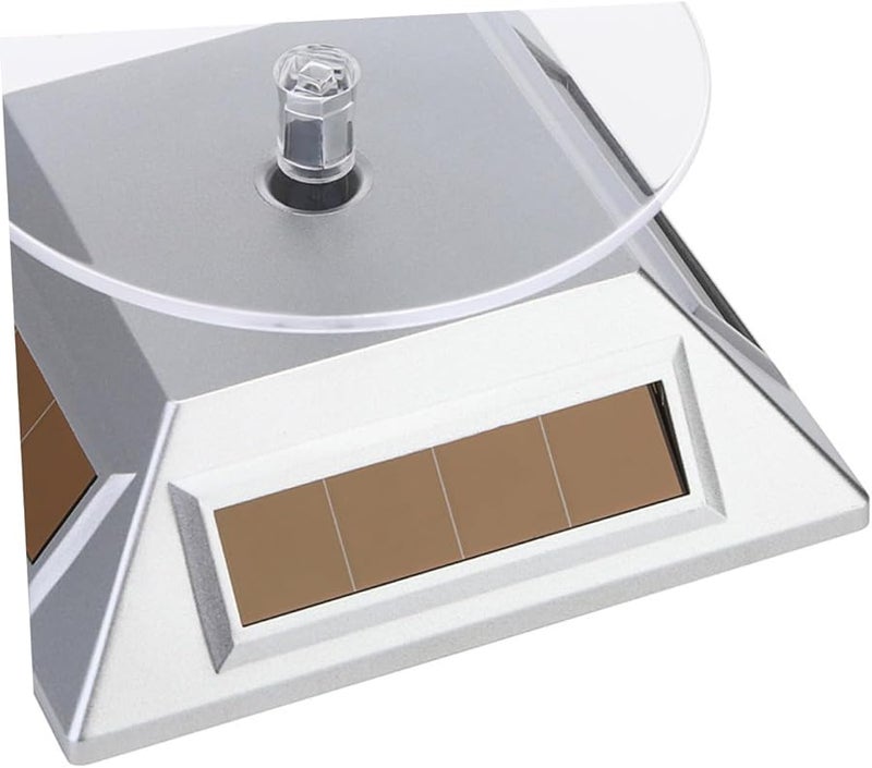 Solar Powered Rotating Display Stand For Jewelry Watches Phones Cameras Black - Image 5