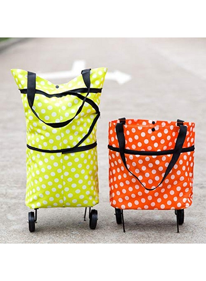 Yorten Lightweight Shopping Trolley Bag with Wheels Folding Travel Luggage Bag Vegetable Grocery Carry Bag Portable Trolley Bag Plus Hand Bag 3 in 1 (Multicolor) - Image 2