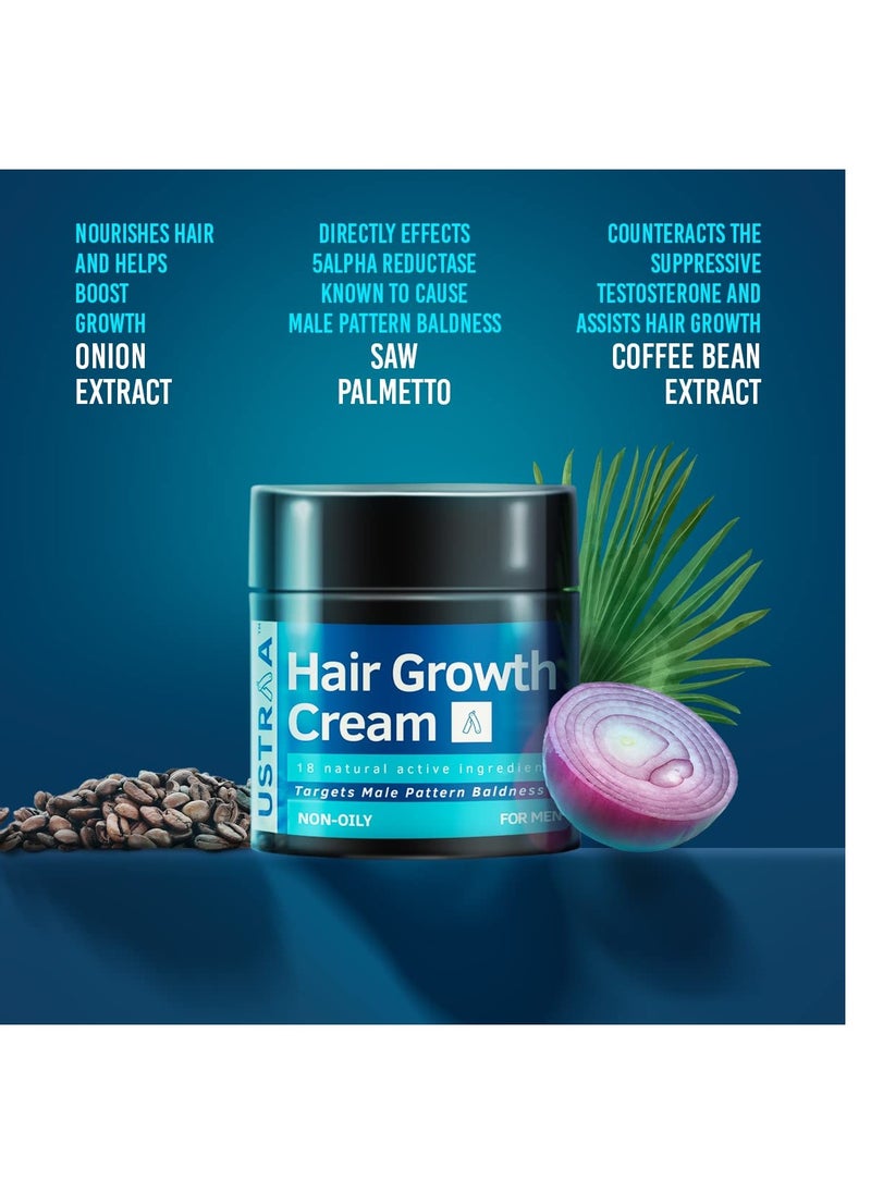 USTRAA Hair Growth Cream with Onion Extract Blackseed Oil Boosts hair growth Prevents hair fall 100g