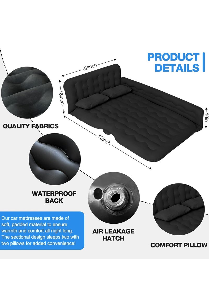 ET-LIFE Inflatable Car Air Mattress - SUV Seat Bed Portable Foldable Car Air Bed for Outdoor Camping Sleeping  - Image 3