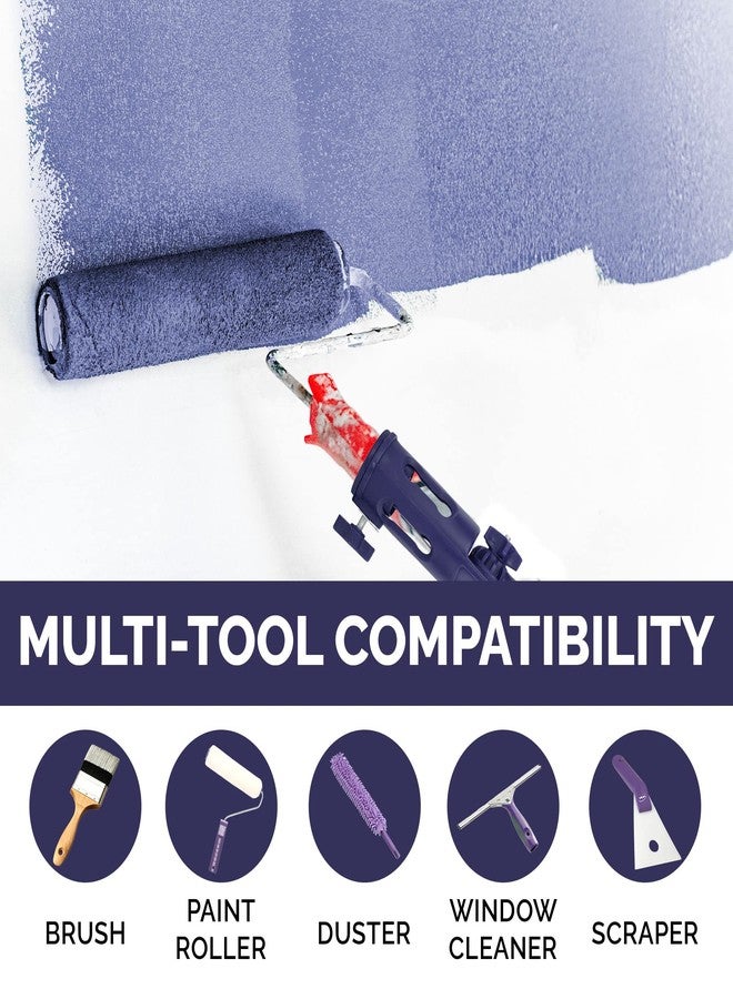 Fox Trot Foxtrot Multi-Angle Paint Brush Extender - Extension Pole Attachment Holder for Paint Brush, Roller, Scraper - Rotating Head, Secure Handle Grip - Easily Reach Ceilings, Walls, Corner Edges - Blue - Image 4