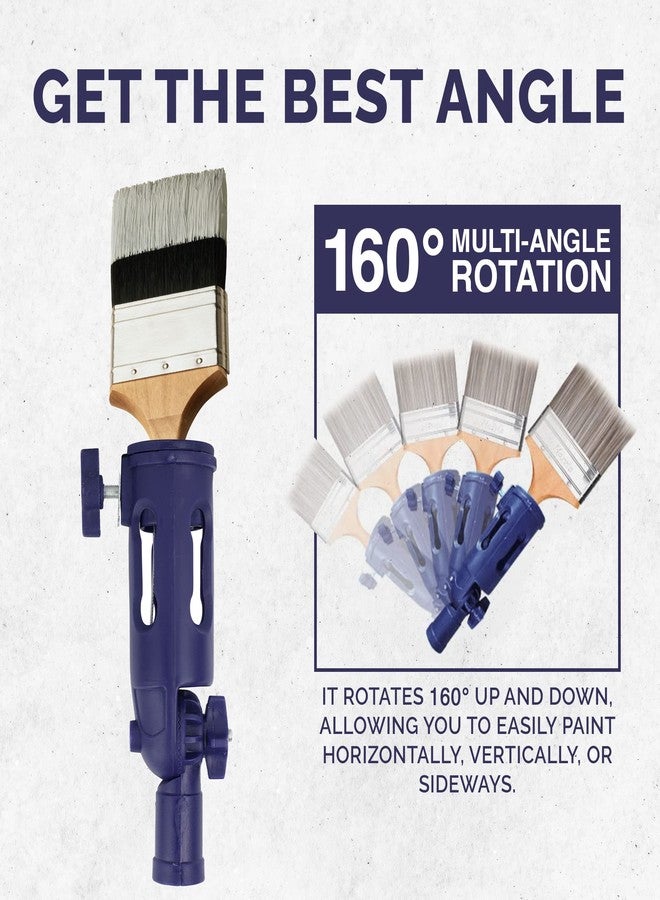 Fox Trot Foxtrot Multi-Angle Paint Brush Extender - Extension Pole Attachment Holder for Paint Brush, Roller, Scraper - Rotating Head, Secure Handle Grip - Easily Reach Ceilings, Walls, Corner Edges - Blue - Image 5