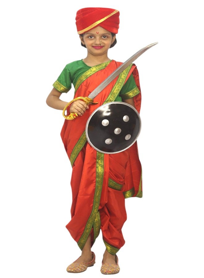 TWINKLE TOTS Rani Lakxmi Bai Dress for Girls Kids Costume With Complete Accessories Jhansi Ki Rani Costume - Image 4