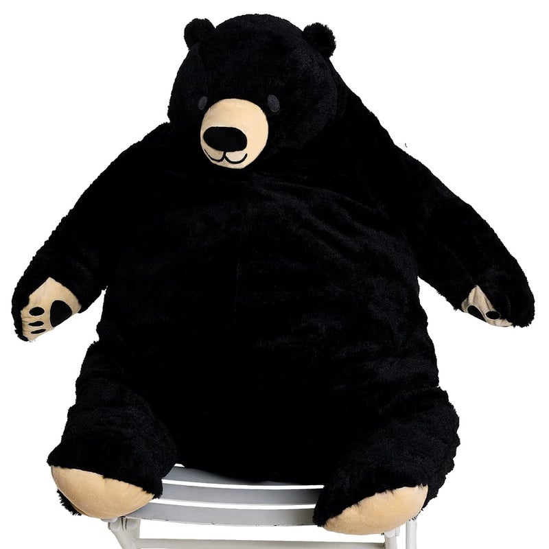 SNOWOLF Djungelskog Bear Giant Simulation Bear Toy Stuffed Animal Plush Doll Huge Cuddly American Wildlife Black Bear for Home Decoration Valentines Birthday Gift 393 in100 cm Black - Image 3