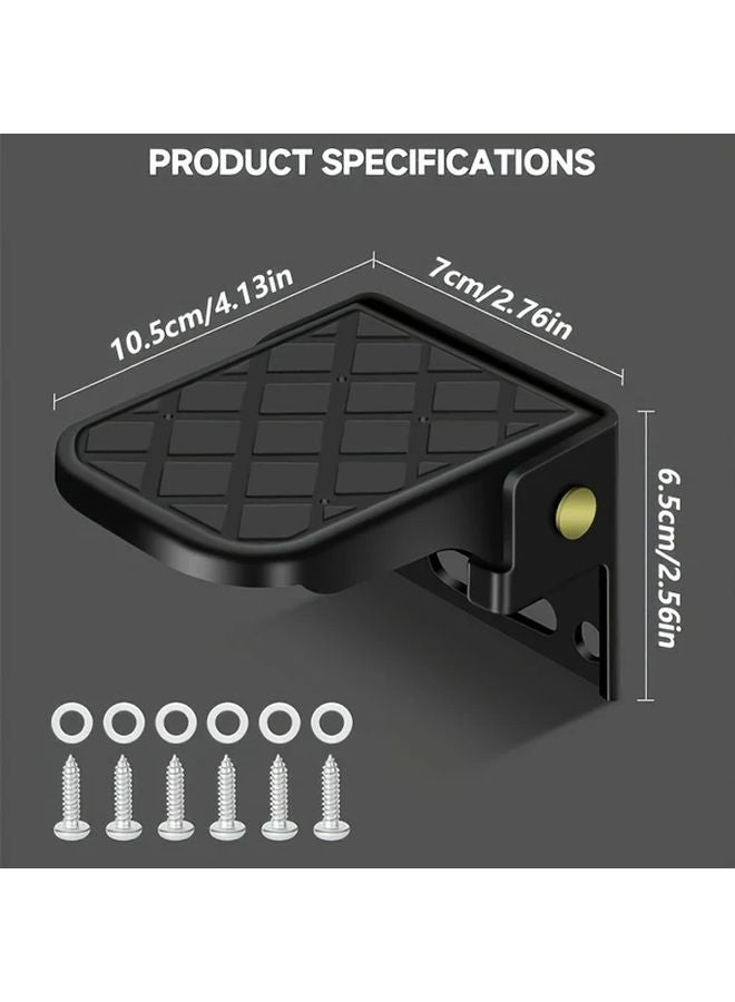 2pcs Heavy Duty Folding Truck Step Anti Slip Surface Adjustable Tailgate Ladder - Image 3