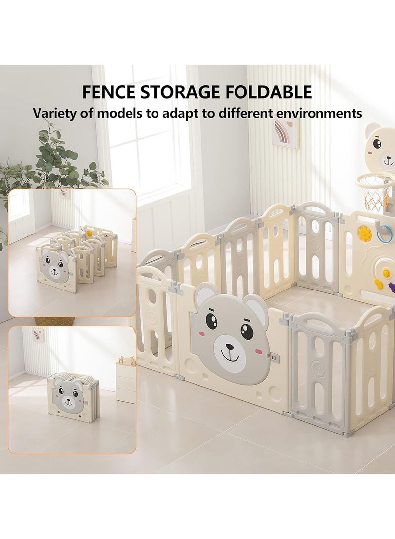 جساي تويز قابلة للطي قابلة للطي قابلة للطي البلاستيك سياج الطفل - Image 3