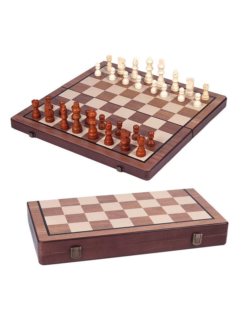 Y&D Wooden Colour Non-Magnetic 38Cm Chess Set Chess Sets,15 Inch Non-Magnetic Wooden Chess Set, Board Game for Adults and Kids, with 24 Cherkers Pieces Extra & 2 Extra Queens,Portable Travel Chess Board Game Sets - Image 4
