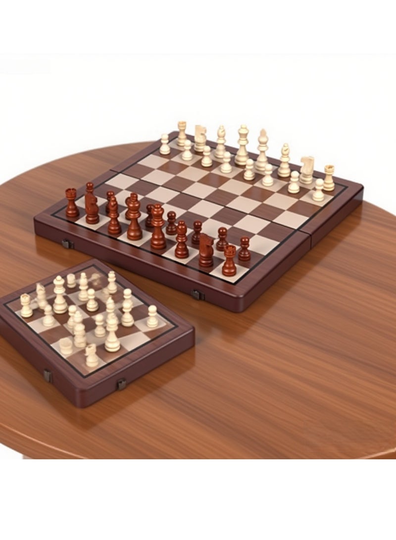 Y&D Wooden Colour Non-Magnetic 38Cm Chess Set Chess Sets,15 Inch Non-Magnetic Wooden Chess Set, Board Game for Adults and Kids, with 24 Cherkers Pieces Extra & 2 Extra Queens,Portable Travel Chess Board Game Sets - Image 3