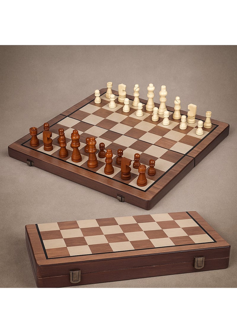 Y&D Wooden Colour Non-Magnetic 38Cm Chess Set Chess Sets,15 Inch Non-Magnetic Wooden Chess Set, Board Game for Adults and Kids, with 24 Cherkers Pieces Extra & 2 Extra Queens,Portable Travel Chess Board Game Sets - Image 2