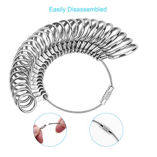 UUBAAR Ring Sizer Measuring Tool, 27 PCS Ring Measurement Tool, US Ring Size 0-13 with Half Size, 1 PCS Finger Ring Sizing Measure Gauge, by UUBAAR - Image 3
