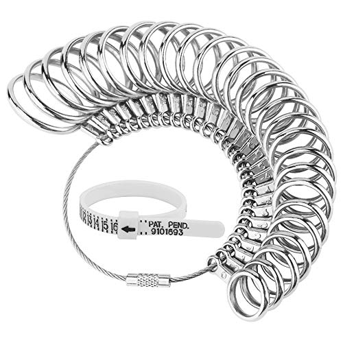 UUBAAR Ring Sizer Measuring Tool, 27 PCS Ring Measurement Tool, US Ring Size 0-13 with Half Size, 1 PCS Finger Ring Sizing Measure Gauge, by UUBAAR - Image 1