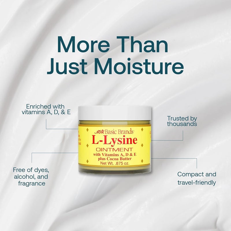 Basic Organics Basic Brands L-Lysine Lip Ointment with Camphor, Menthol, Vitamin A & E, 0.875 oz - Image 3
