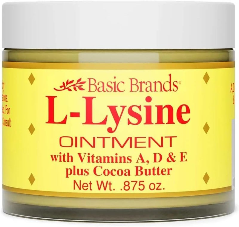 Basic Organics Basic Brands L-Lysine Lip Ointment with Camphor, Menthol, Vitamin A & E, 0.875 oz - Image 1