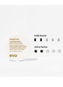 EVO EVO Casual Act Moulding Whip - Light Firm Hold Styling Paste For All Hair Types - Improves Hair Texture  - Image 2
