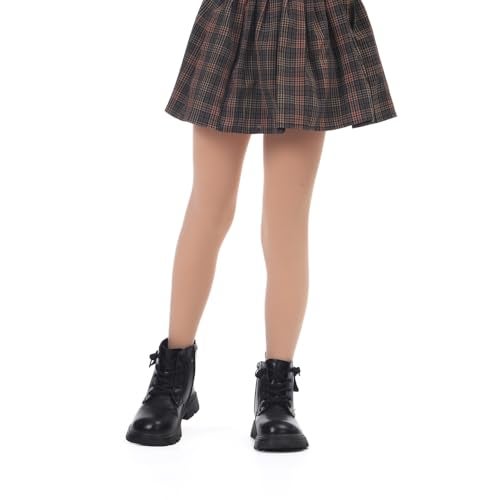 EVERSWE Girls Winter Warm Fleece Lined Tights Thick Dance Tights (6-8, Natural) - Image 5