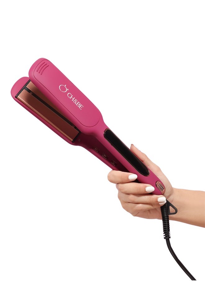 CH&BE Wide Straightener | 60–230°C | Smooth, Straight Hair Without Breakage or Frizz | Infrared Tech for Long-Lasting Shine & Softness | Flawless, Safe Straightening | Lightweight Design with Comfortable Rubber Grip | Suitable for All Hair Types  - Image 2