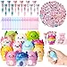 CY2SIDE 12 Pack Axolotl Squeeze Toys Party Favor Gift Set Included Random Slow Rising Squishy Toys 4in1 Ballpoint Pen Cute Stickers and Organza Bag Axolotl Party Goodie Bag Fillers for Kids Reward - Image 2