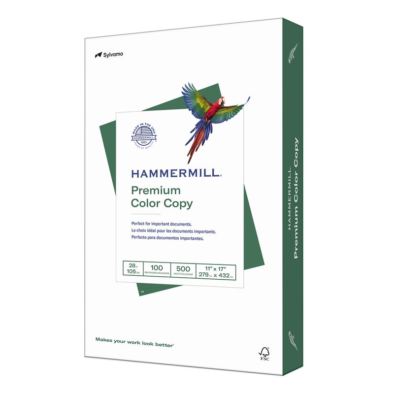 Hammermill Printer Paper, Premium Color 28 lb Copy Paper, 11 x 17 - 100 Bright, Made in the USA, 102541R - 1 Ream (500 Sheets) - Image 1