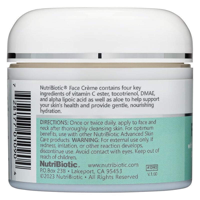NutriBiotic â€“ Antioxidant Properties Face Cream, 2 Oz with GSE | Deep Moisturizing with Aloe, Botanical Oils, DMAE, Tocotrienols, Vitamin C Ester, Alpha Lipoic Acid | Natural Fragrance | Paraben Free - Image 2