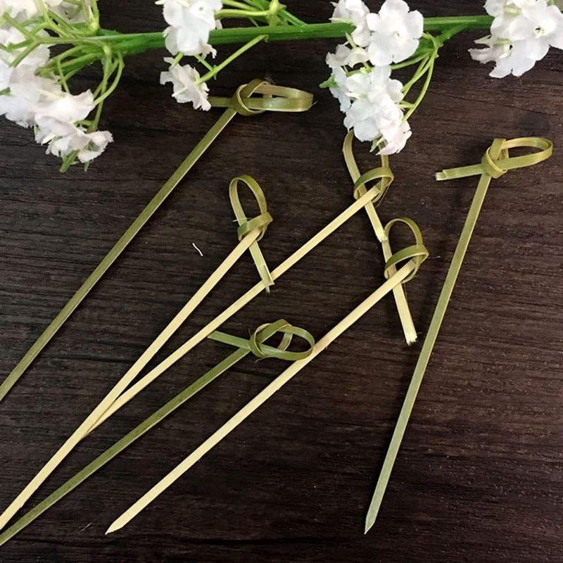 Gmark Bamboo Knot Skewers 6 200 ct Bamboo Knot Picks Twisted Ends Bamboo Picks Cocktail Picks GM1030 - Image 2