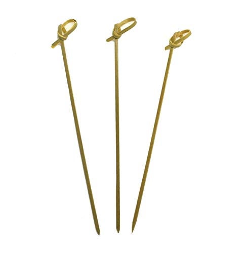 Gmark Bamboo Knot Skewers 6 200 ct Bamboo Knot Picks Twisted Ends Bamboo Picks Cocktail Picks GM1030 - Image 1