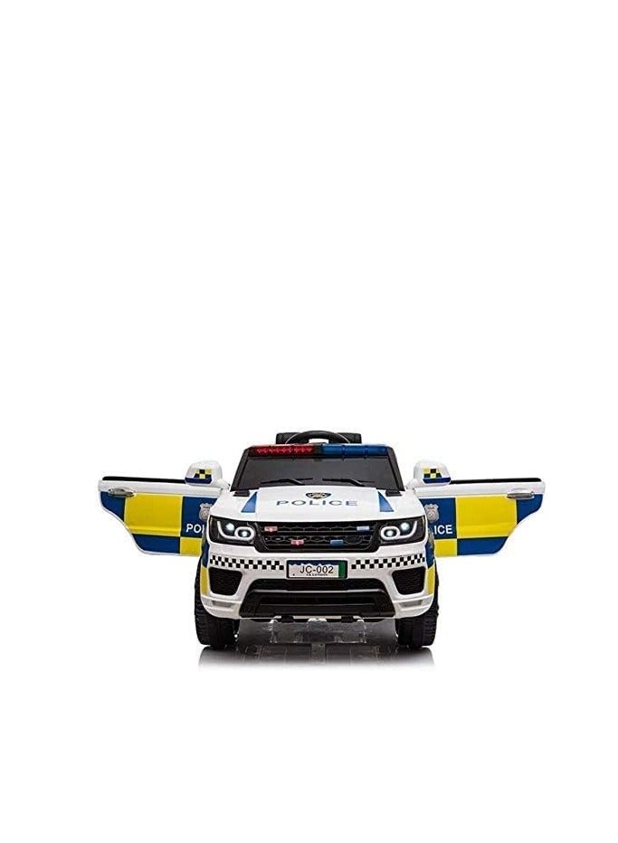 GOLD MANTIS Police Car 12V Kids Ride on Police Car with Remote Control, Electric SUV Police Vehicles With Siren Flashing Light+Horn+Music, Suspension, 3 Speeds Ride on Toys for Boys Girls (White) - Image 2