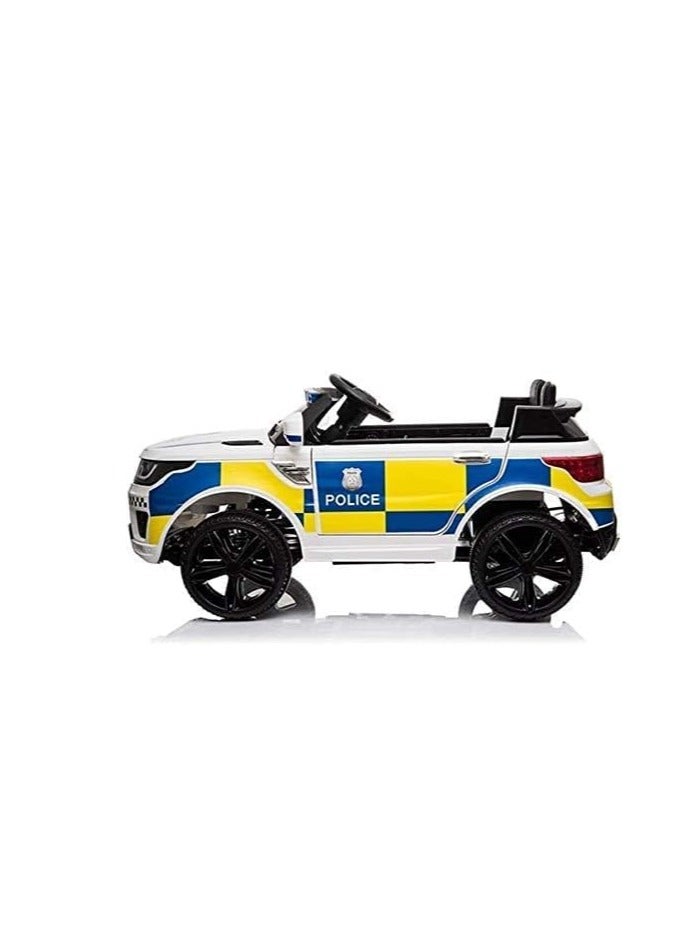 GOLD MANTIS Police Car 12V Kids Ride on Police Car with Remote Control, Electric SUV Police Vehicles With Siren Flashing Light+Horn+Music, Suspension, 3 Speeds Ride on Toys for Boys Girls (White) - Image 3