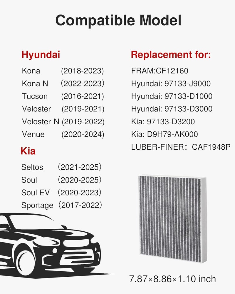 Puroma Cabin Air Filter with Activated Carbon - Image 2