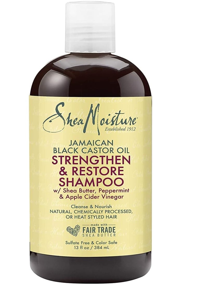 SheaMoister - SheaMoisture Jamaican Black Castor Oil Shampoo - Strengthen and Restore Hair, 13 oz (384 ml) - Image 1