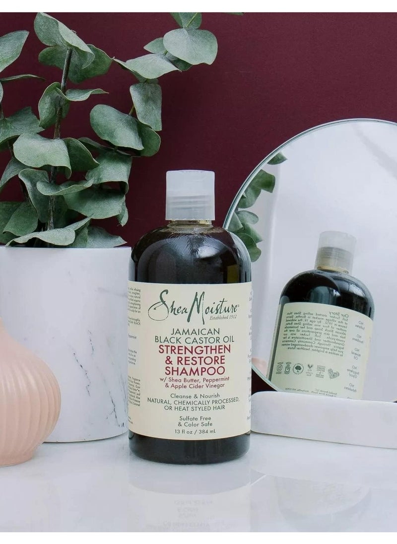 SheaMoister - SheaMoisture Jamaican Black Castor Oil Shampoo - Strengthen and Restore Hair, 13 oz (384 ml) - Image 1
