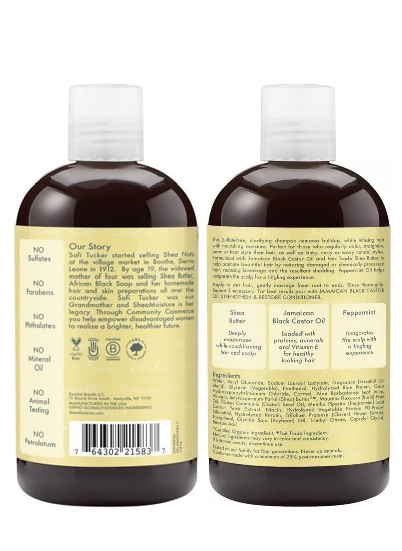 SheaMoister - SheaMoisture Jamaican Black Castor Oil Shampoo - Strengthen and Restore Hair, 13 oz (384 ml) - Image 1
