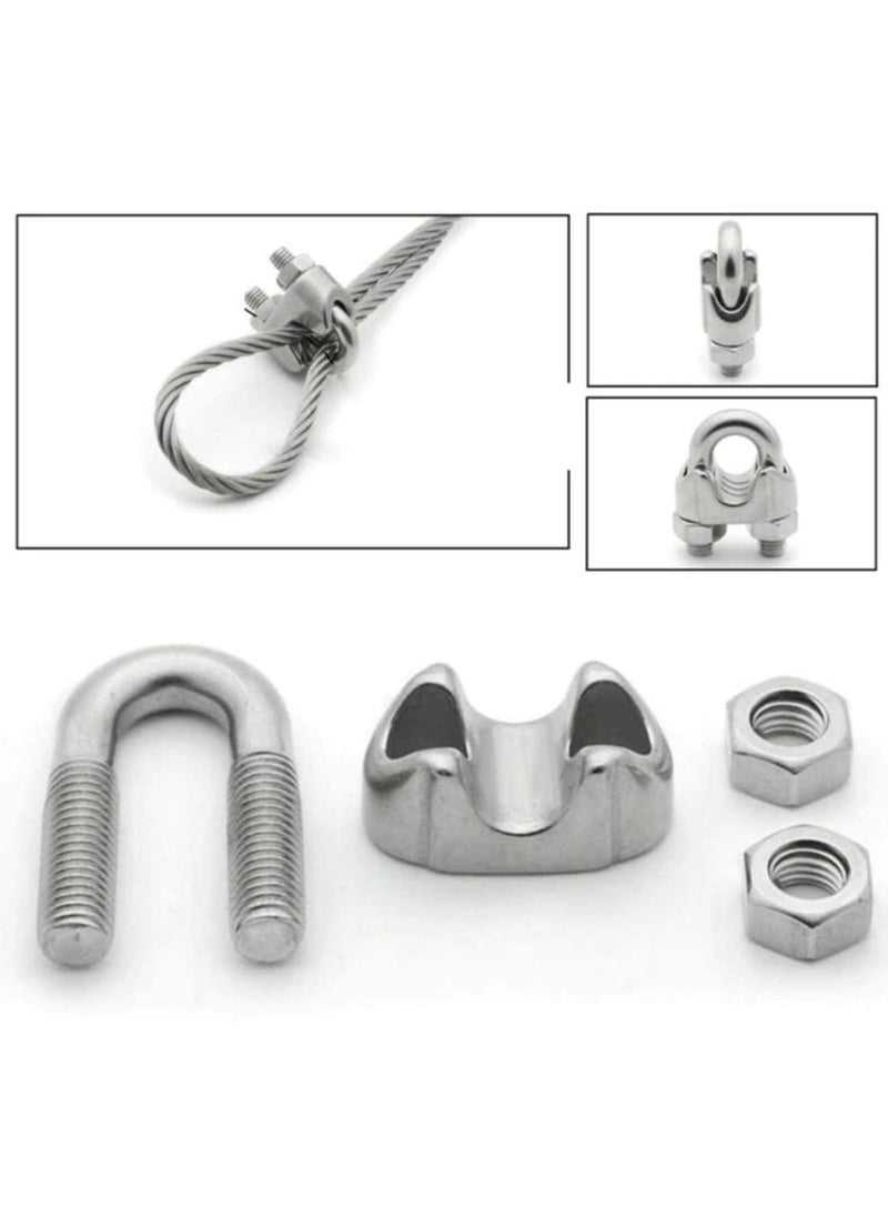 DIY Crafts - DIY Crafts Pack of 25 Pcs, Bolt - U Steel, Silver Steel U - Bolt Type Wire Rope Clip Clamp Regular for BOAD Heavy Duty U-Bolt Type Wire (Pack of 25 Pcs, Bolt - U Steel) - Image 1