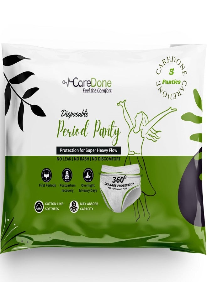 Caredone Disposable Period Panties For Women (Pack of 5 Panties) | Leak Proof Disposable Panties After Delivery | 360° Coverage | Heavy Flow | Overnight Protection | Rash Free Period Panty (3XL) - Image 1