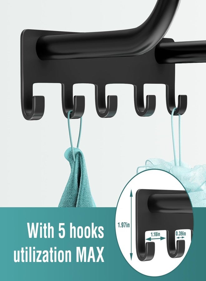 jockcaras Towel Rack Bathroom Wall Holder: Black Shower Organizer Wall Mounted for Rolled Towel Storage 27.9 in - Image 3