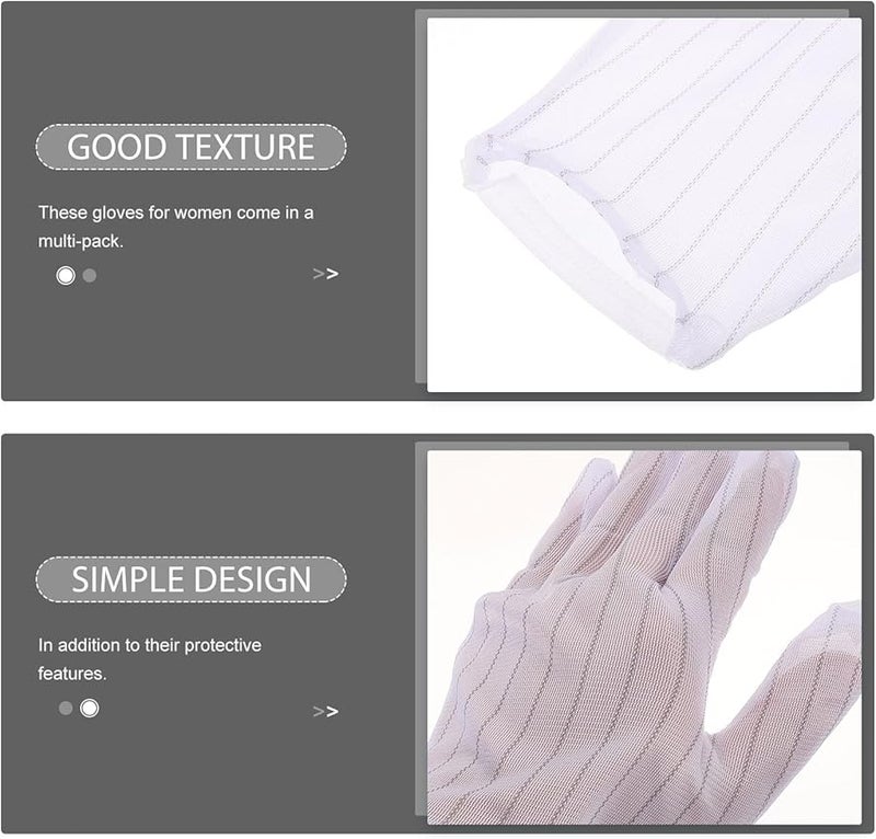 Kisangel 10 Pairs Non Slip Static Work Gloves with Enhanced Grip for Jewelry Coin Handling - Image 4