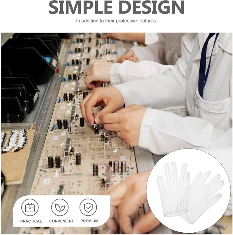 Kisangel 10 Pairs Non Slip Static Work Gloves with Enhanced Grip for Jewelry Coin Handling - Image 5