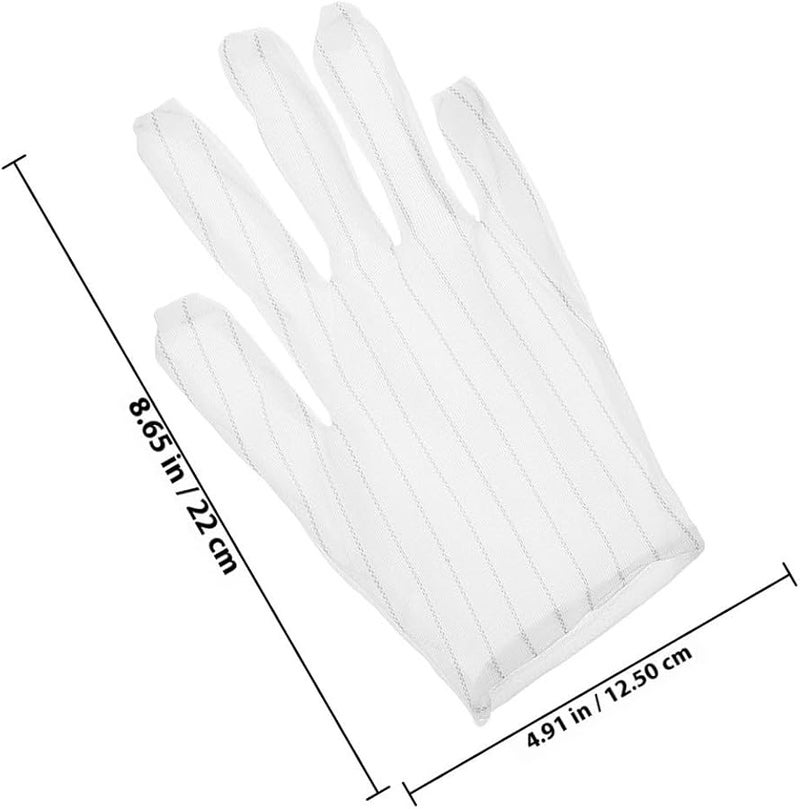 Kisangel 10 Pairs Non Slip Static Work Gloves with Enhanced Grip for Jewelry Coin Handling - Image 3