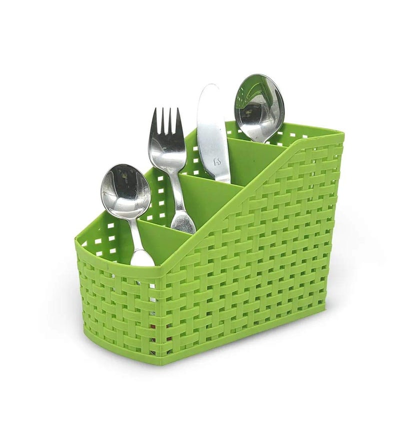 Mahaware Plastic Multipurpose Storage Basket Rack Desk Organizer with 4 Sections for Stationery Pen Stand | Cutlery Stand | Bathroom Stand | Set of 2 | Multicolour, regular (MIC6949) - Image 4