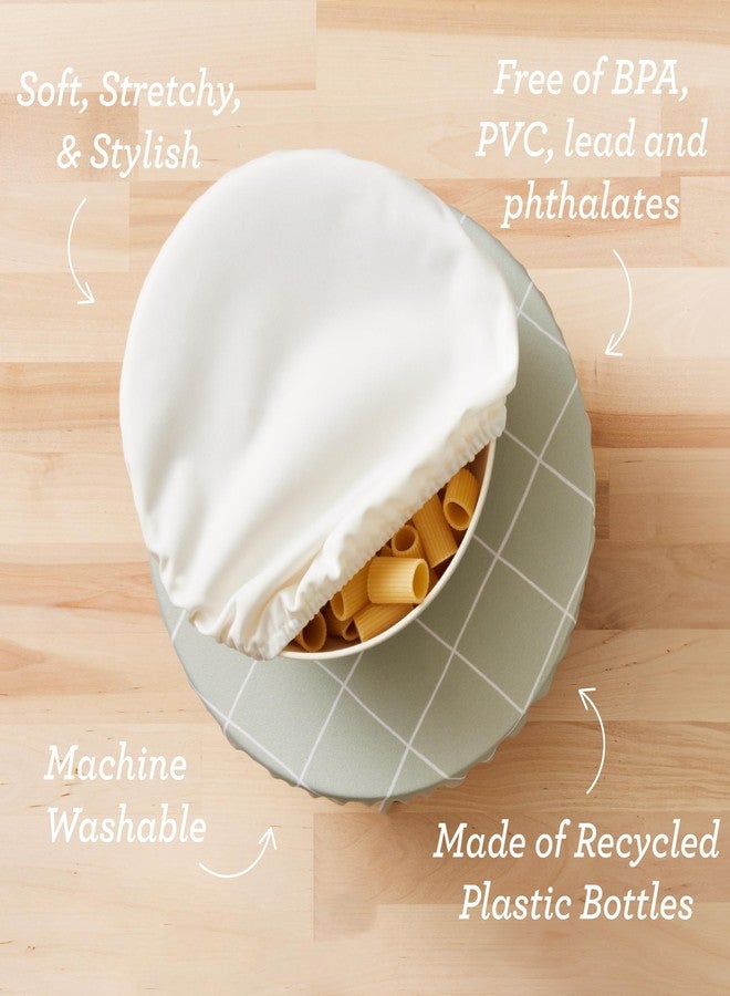 Esembly Bowl Caps, Washable Bowl Covers - Buds + Gingham, 4-Pack - Image 3