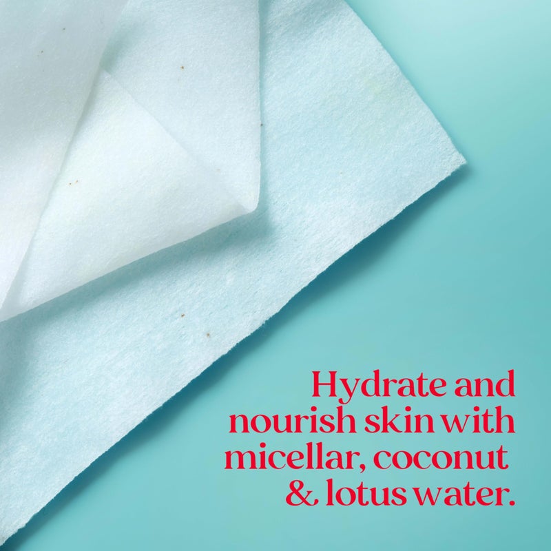Burt's Bees Stocking Stuffers, Coconut & Lotus Face Wipes, for All Skin Types, Micellar Makeup Remover & Facial Cleansing Towelettes, Skin Care Christmas Gifts, 30 Ct. (3-Pack) - Image 3